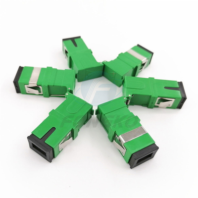 Adaptador simples verde da fibra ótica do adaptador de Shell Sc /apc com auto obturador