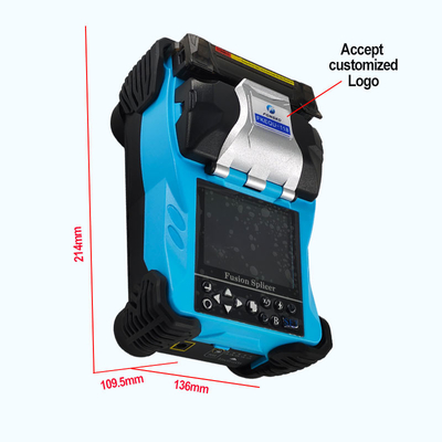 Splicer de fusão de fibra óptica azul Bateria de 4800mAh
