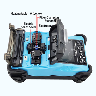 Splicer de fusão de fibra óptica azul Bateria de 4800mAh