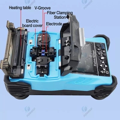Splicer de fusão de fibra óptica com bateria de 4800 mAh para splicing sem costura de cabos de fibra