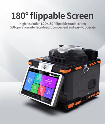 FTTH Fibra Óptica Soldadura Splicing Machine 6 Motores Fusão Fibra Óptica Splicer