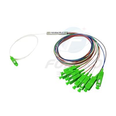 1*8 SC APC Fibra Óptica PLC Splitter 1:8 Tubo de aço FTTH Mini PLC Splitter