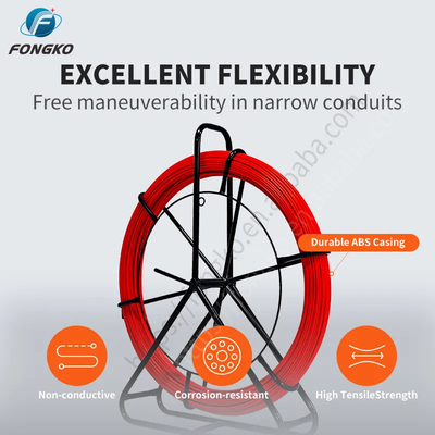 FTTH Fibra de vidro Rod Rod 300m comprimento 4.5-18mm Fibra óptica cabo puxando Rod