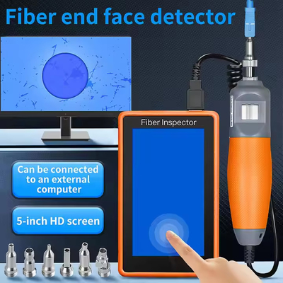 Monitor de tela sensível ao toque HD de 5 polegadas para inspeção de sonda de fibra óptica para rede de telecomunicações, tipo conector SC