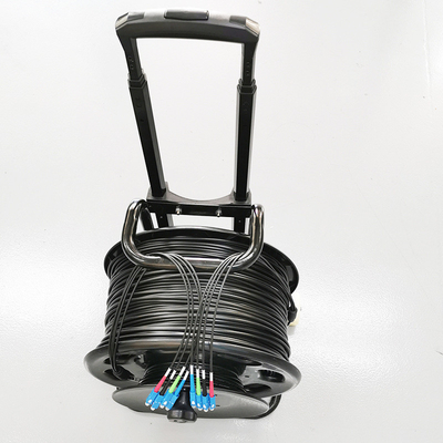 FONGKO cabo óptico bobina de enrolamento de campo portátil de fibra óptica Jumper enrolamento Car pull rod cabo móvel bobina de enrolamento