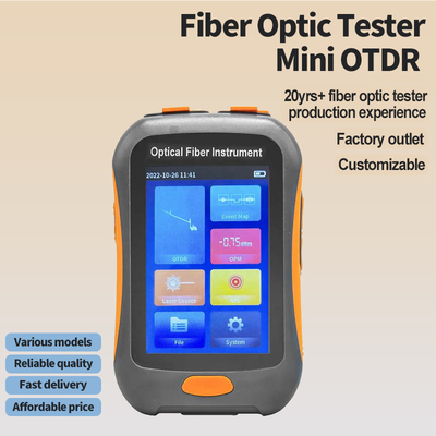 FONGKO Mini OTDR Fibra ativa 1550nm Fibra óptica refletômetro e VFL OLS OPM EventMap 20dB 60/80Km OTDR