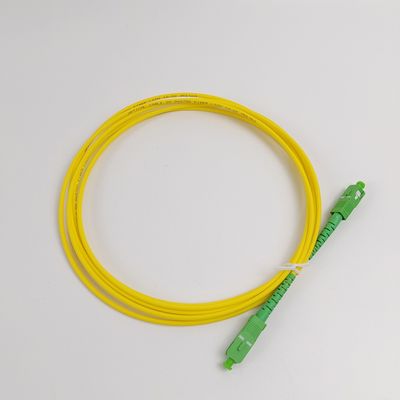 Cordão de Parche Óptico Pigtail Amarelo SC/APC G652D Modo Único LSZH 1M Simplex 2.0mm Cordão de Parche de Fibra Óptica