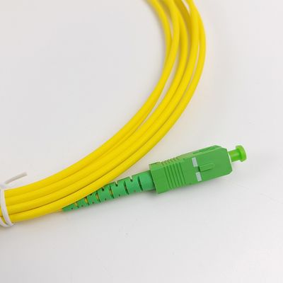 Cordão de Parche Óptico Pigtail Amarelo SC/APC G652D Modo Único LSZH 1M Simplex 2.0mm Cordão de Parche de Fibra Óptica