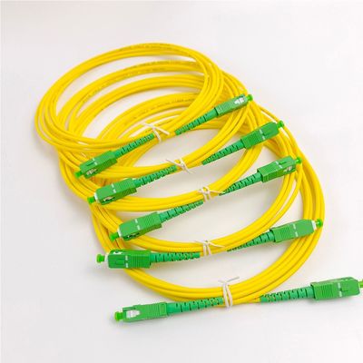 Cordão de Parche Óptico Pigtail Amarelo SC/APC G652D Modo Único LSZH 1M Simplex 2.0mm Cordão de Parche de Fibra Óptica
