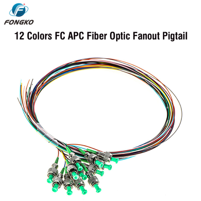 FONGKO 12 Core 0.9mm G652D PVC Fibra Ótica Pigtail Buldle Pigtail LC FC SC ST UPC APC Fibra Ótica Pigtails