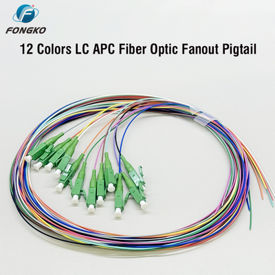 FONGKO 12 Core 0.9mm G652D PVC Fibra Ótica Pigtail Buldle Pigtail LC FC SC ST UPC APC Fibra Ótica Pigtails
