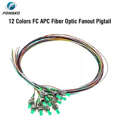 Rabicho de fibra óptica SM 12 núcleos 0,9mm G652D PVC LC FC SC ST UPC APC