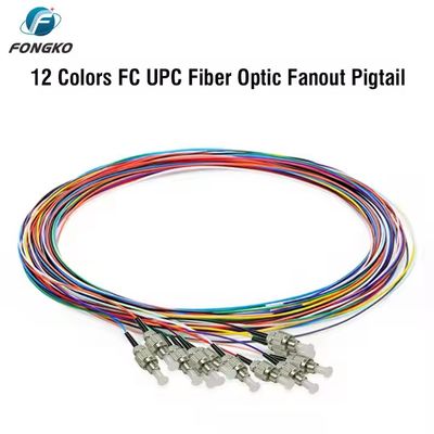Rabicho de fibra óptica SM 12 núcleos 0,9mm G652D PVC LC FC SC ST UPC APC