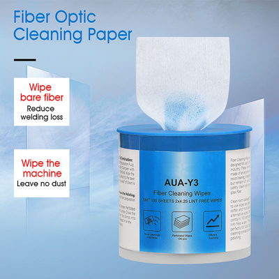 FONGKO AUA-Y3 Papel de limpeza livre de poeira Adequado para SC/FC/ST/LC FTTH Ferramenta Fibra Óptica Papel livre de poeira Papel de limpeza de fibras