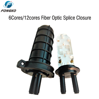 FONGKO 1 In 1 Out IP68 6 12 Núcleos Cúpula Fibra Óptica Splice fechamento Manhole Optical Splicing Joint Box