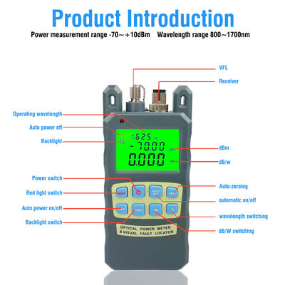 FONGKO 70+10dBm 10mw Medidor de Potência Óptica de Fibra 10km Ferramenta de Teste de Cabo Localizador Visual de Falhas Testador de Cabo de Fibra Óptica Tudo-em-Um