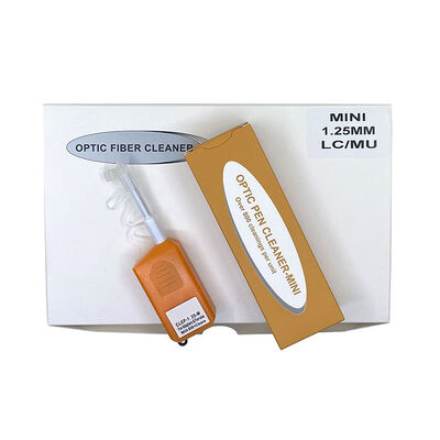 Caneta de limpeza de fibra óptica FKEQU-446 CLEP-125-M para LC/MU 1.25mm com 800+ Limpezas MINI Tipo Laranja Cor Limpeza de Conector de Fibra Ótica