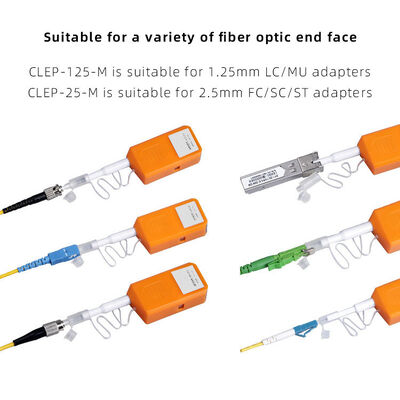 Caneta de limpeza de fibra óptica FKEQU-446 CLEP-125-M para LC/MU 1.25mm com 800+ Limpezas MINI Tipo Laranja Cor Limpeza de Conector de Fibra Ótica