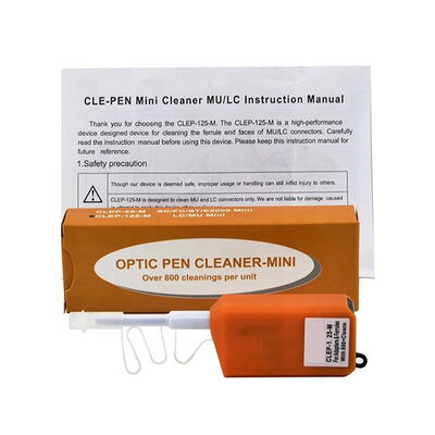 Caneta de limpeza de fibra óptica FKEQU-446 CLEP-125-M para LC/MU 1.25mm com 800+ Limpezas MINI Tipo Laranja Cor Limpeza de Conector de Fibra Ótica