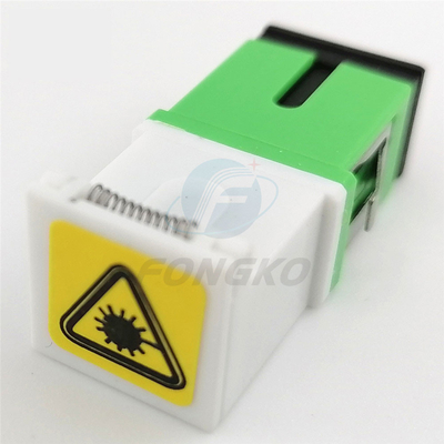 Adaptador de Fibra de Modo Único Shell Branca Verde SC/APC Adaptador de Obturador Automático com estilhaços de metal e estabilidade de temperatura ≤ 0,20 dB