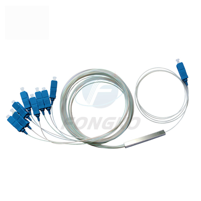1x8 1 1*32 1*64 FTTH PLC Splitter de tubos de aço SC UPC 0.9mm Fibra Óptica PLC Splitter