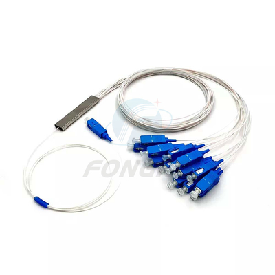 1x8 1 1*32 1*64 FTTH PLC Splitter de tubos de aço SC UPC 0.9mm Fibra Óptica PLC Splitter