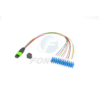 8/12/24 Fibra MTP MPO para LC Fanout Patch Cable para FTTB Tipo de conector MPO de 0,9 mm