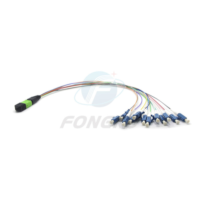 8/12/24 Fibra MTP MPO para LC Fanout Patch Cable para FTTB Tipo de conector MPO de 0,9 mm