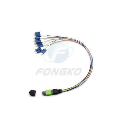 8/12/24 Fibra MTP MPO para LC Fanout Patch Cable para FTTB Tipo de conector MPO de 0,9 mm
