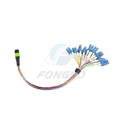 8/12/24 Fibra MTP MPO para LC Fanout Patch Cable para FTTB Tipo de conector MPO de 0,9 mm