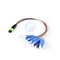 MTP MPO modo 0.9mm de cabo de remendo da trança do Fanout da fibra ótica do SC UPC ao único