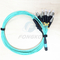 OM3 MPO à fibra ótica Jumper Connectors do cabo de remendo da trança de 12 FC