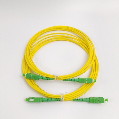 Cordão de Parche Óptico Pigtail Amarelo SC/APC G652D Modo Único LSZH 1M Simplex 2.0mm Cordão de Parche de Fibra Óptica