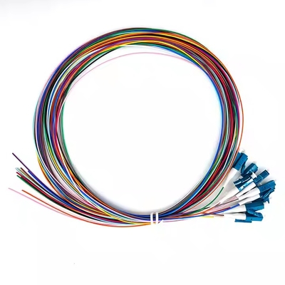 Pigtail de fibra 12 núcleo 0,9 mm G652D Pigtail de fibra de PVC LC FC SC ST UPC Pigtail de fibra de APC