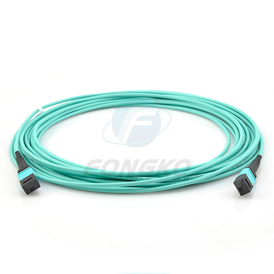 Cabo de remendo profissional da fibra ótica do homem MPO de Patchcord OM3 da fibra ótica dos núcleos da fábrica 12
