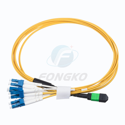 8 núcleo Singlemode MPO APC (fêmea) ao cabo de remendo frente e verso da fibra ótica do chicote de fios do LC UPC